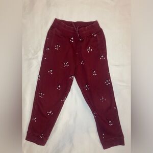 Disney Mickey Mouse Jogger Pants Boys 5 Burgundy Janie And Jack Sweatpants